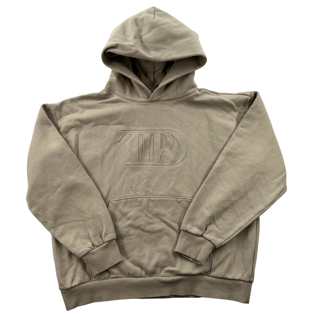 Taylor Swift The Tortured Poets Department TTPD Logo Hoodie Taupe Mens XL Merch‎